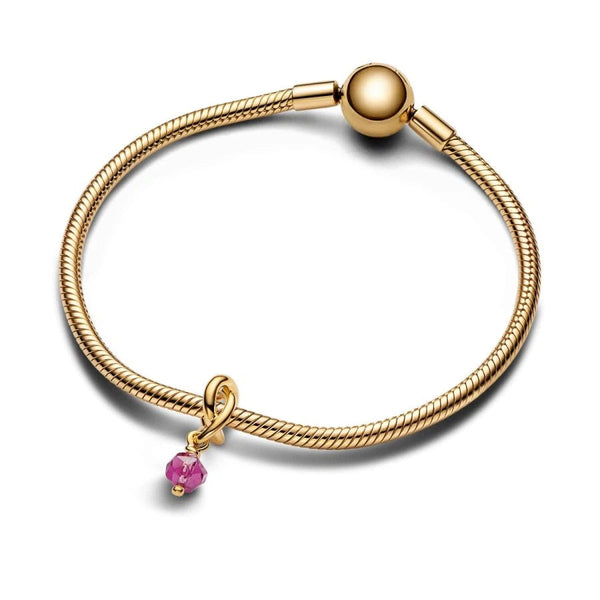 Charm-Anhänger Rosa Ewigkeitskreis October Vergoldet