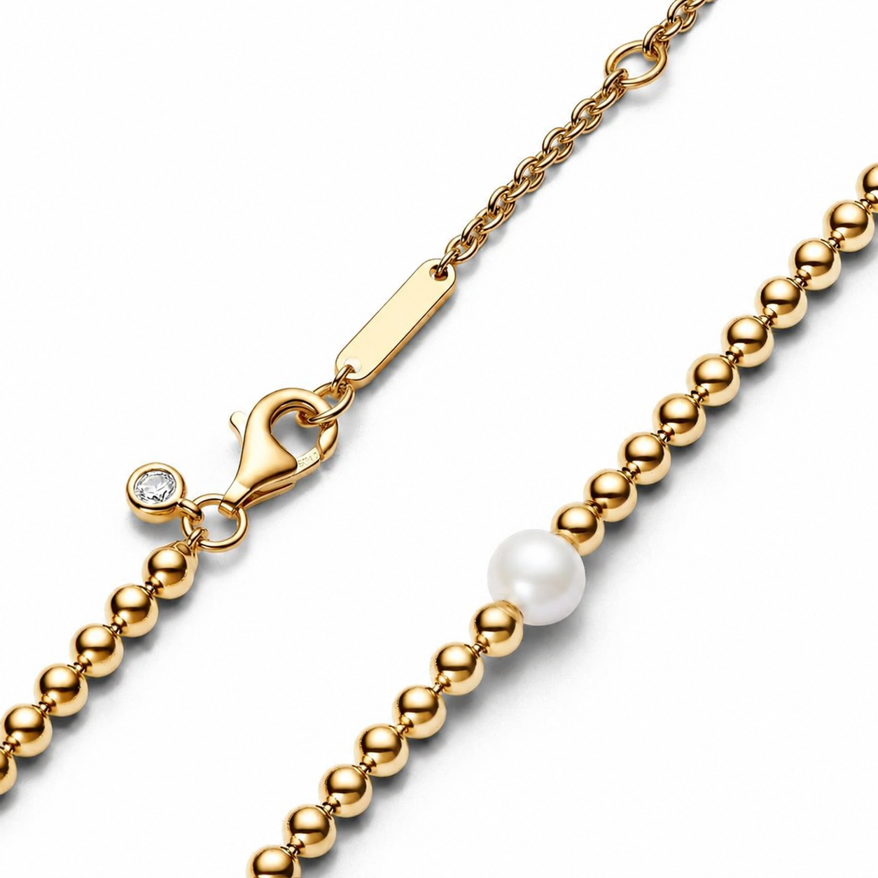 363176C01 Kette Collier Süßwasserzuchtperle Vergoldet Zweitbild