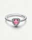 Erhabenes Rosafarbenes Herz Ring