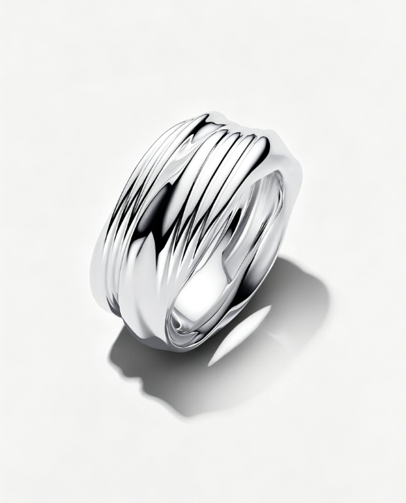 Verdrehter Doppelring Sterling-Silber