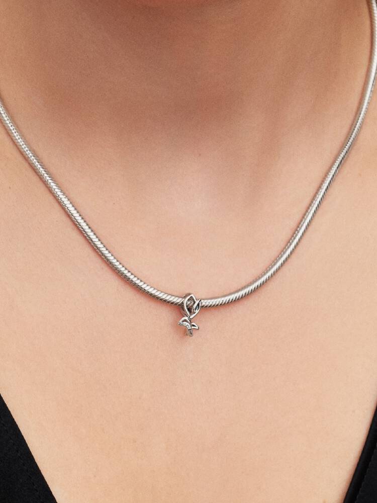 Tulpe Offen gearbeitetes Charm Sterling-Silber Zweitbild