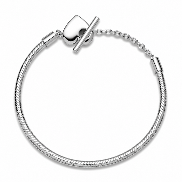 Schlangen-Gliederarmband Moments Herz T-Verschluss