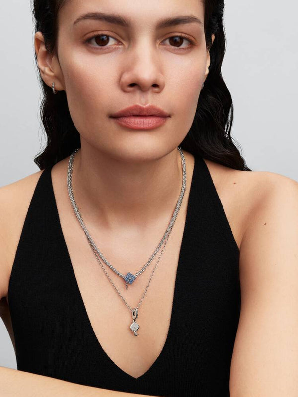 Funkelnde Blaue Absolventenmütze 2026 Charm Sterling-Silber
