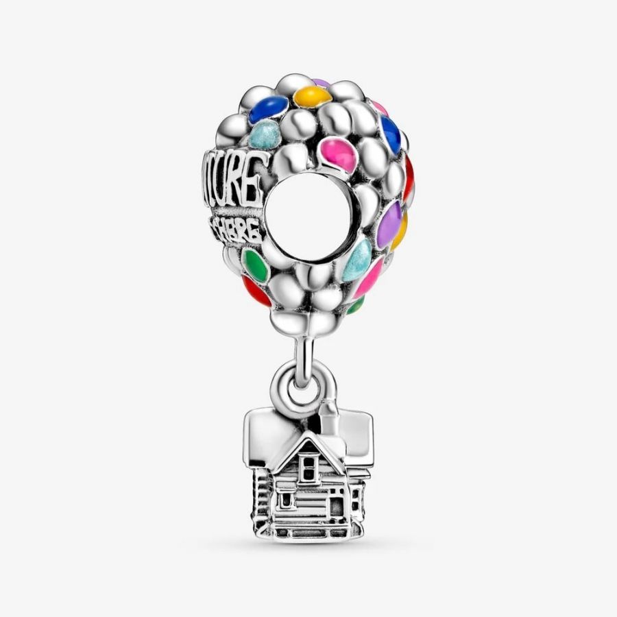 Charm Oben Haus und Ballon Silber