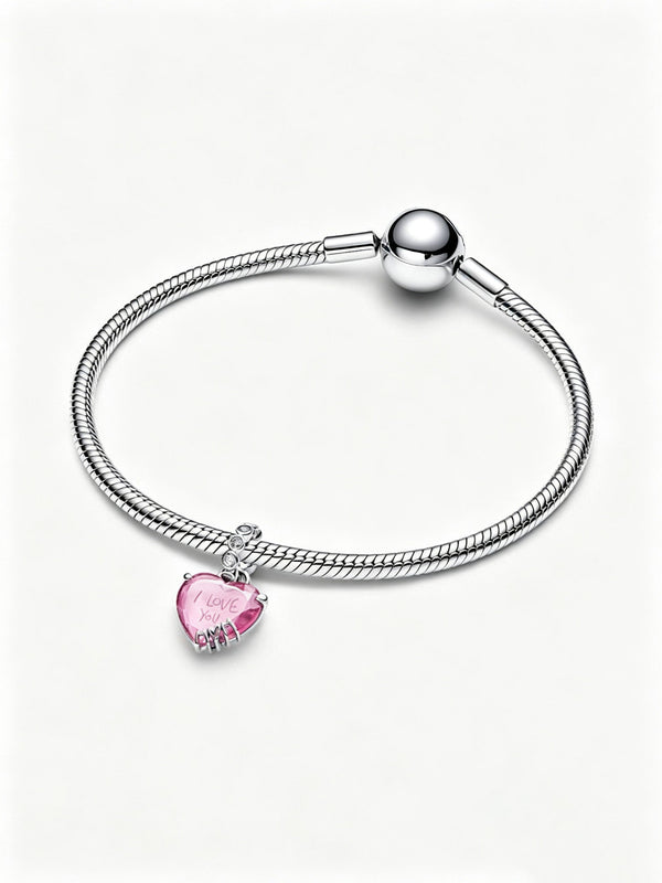 I Love You Mom Charm-Anhänger Sterling-Silber