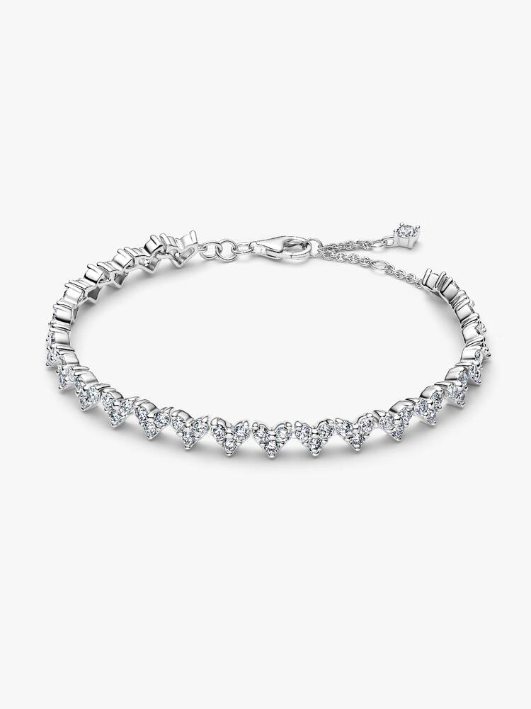 Drei Steine Herz Armband Sterling-Silber Hauptbild