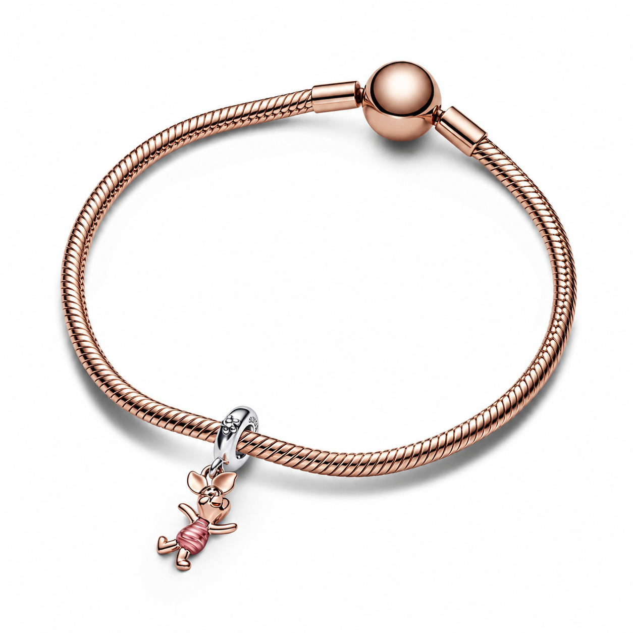 Charm-Anhänger Winnie Puuh Ferkel 14 k Rosé Vergoldet