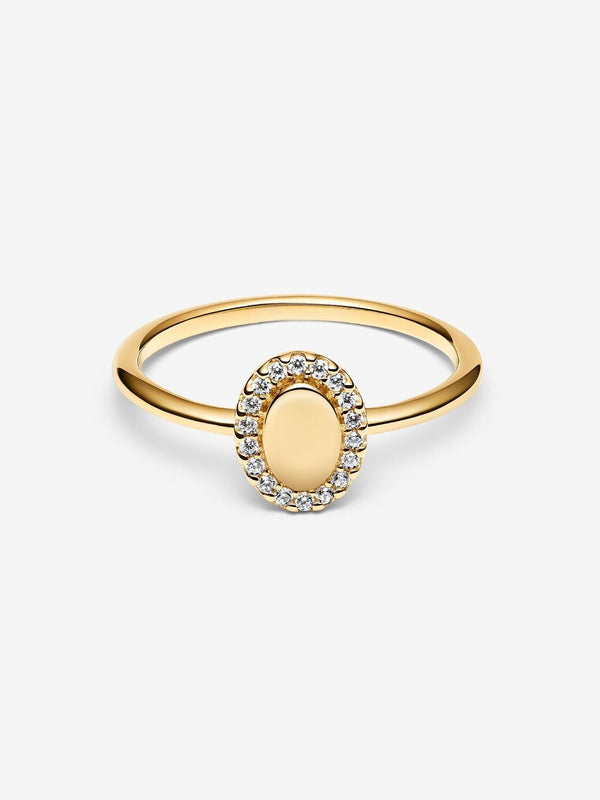 Gravierbarer Ovaler Strahlenkranz Ring