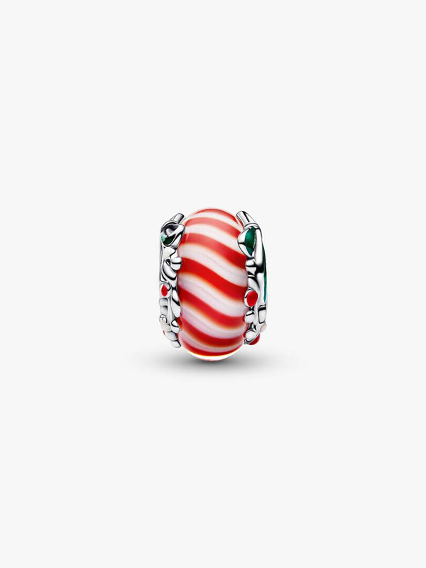 Zuckerstange Murano-Glas Charm Sterling-Silber