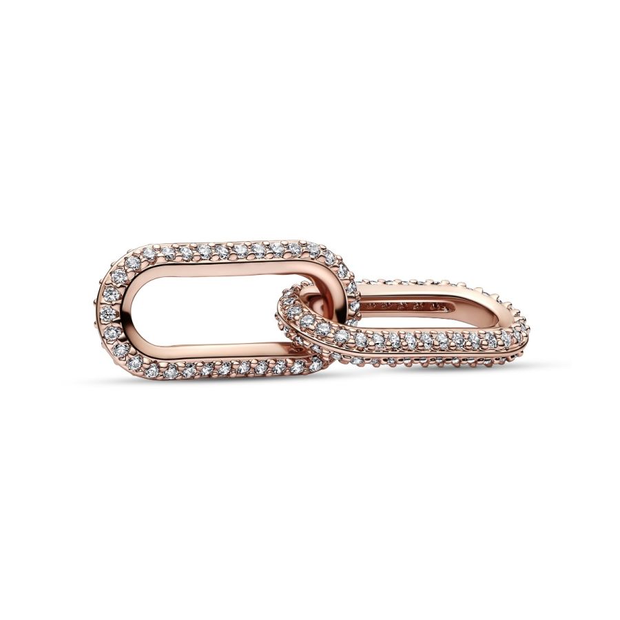 Charm Styling-Link Doppelter Pavé 14k Rosé Vergoldet