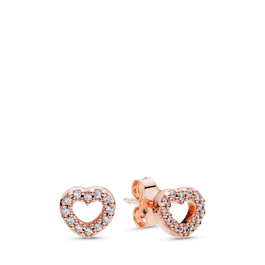 Ohrstecker Erobertes Herz 14k Rose Gold Plattiert Hauptbild