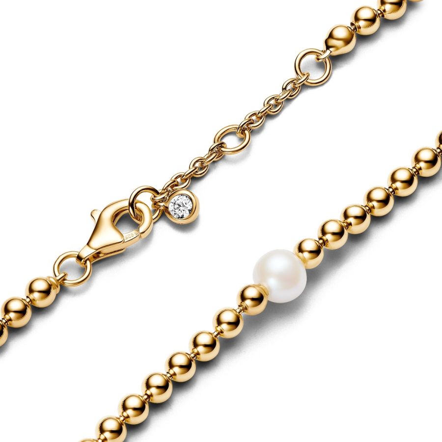 Armband Süßwasserzuchtperle & Kugeln Vergoldet