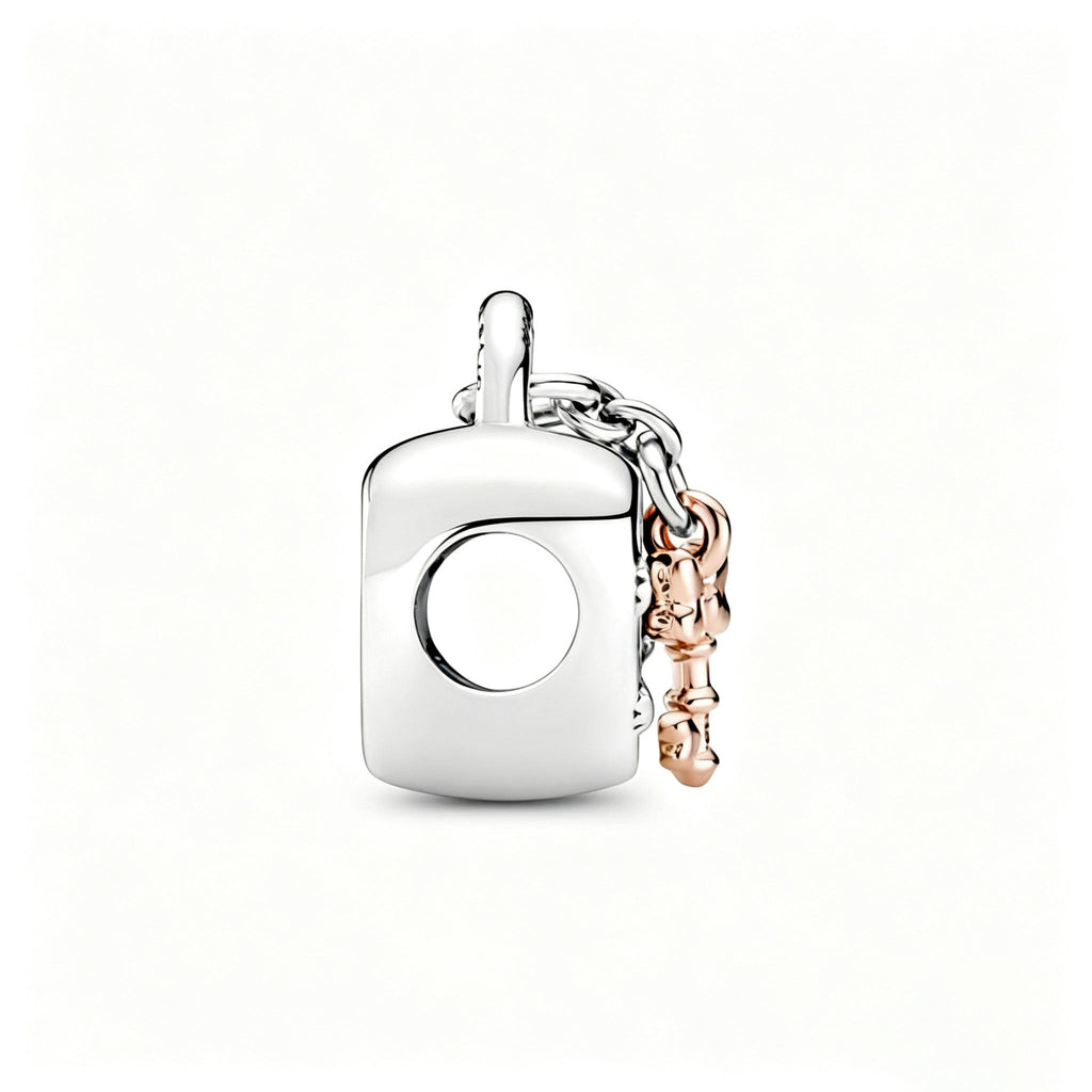 Charm Micky Maus & Minnie Maus Vorhängeschloss Silber