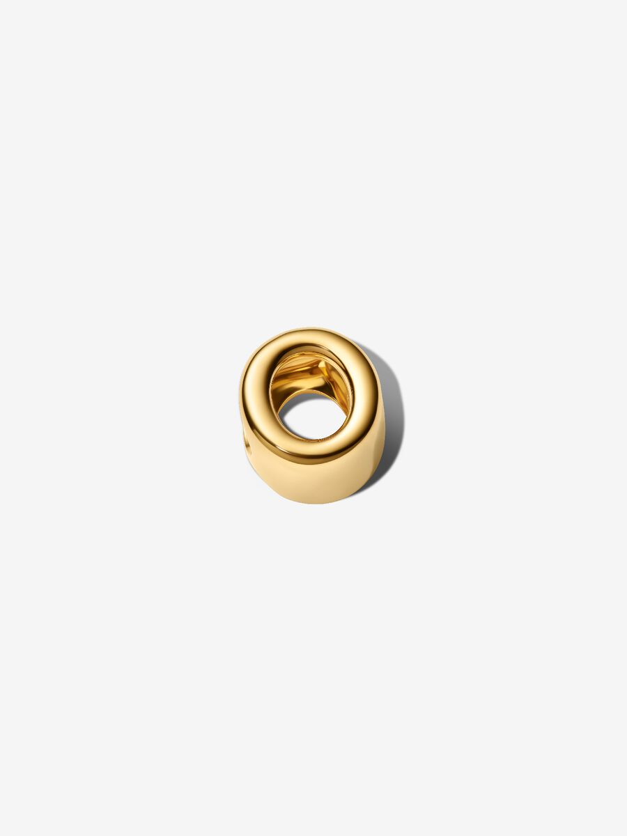 Buchstabe O Alphabet-Mini-Charm 14 Karat Vergoldung