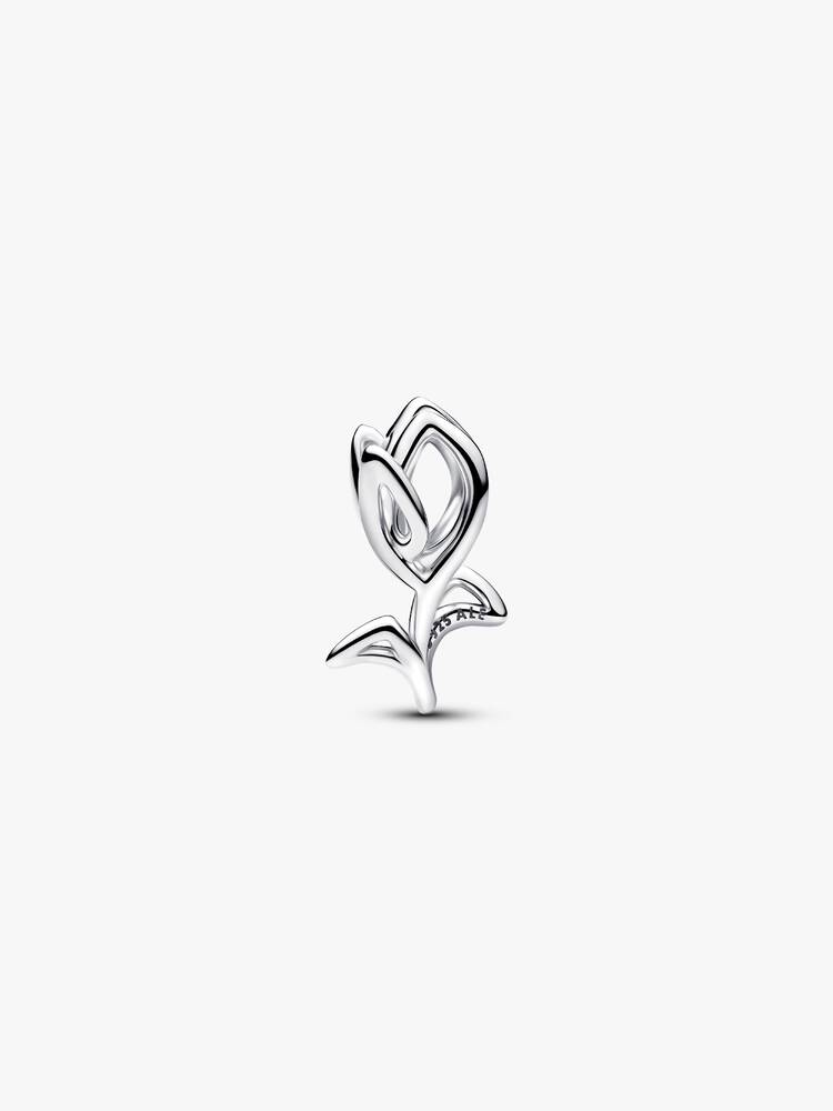 Tulpe Offen gearbeitetes Charm Sterling-Silber