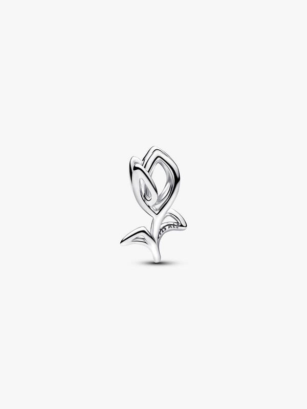 Tulpe Offen gearbeitetes Charm Sterling-Silber