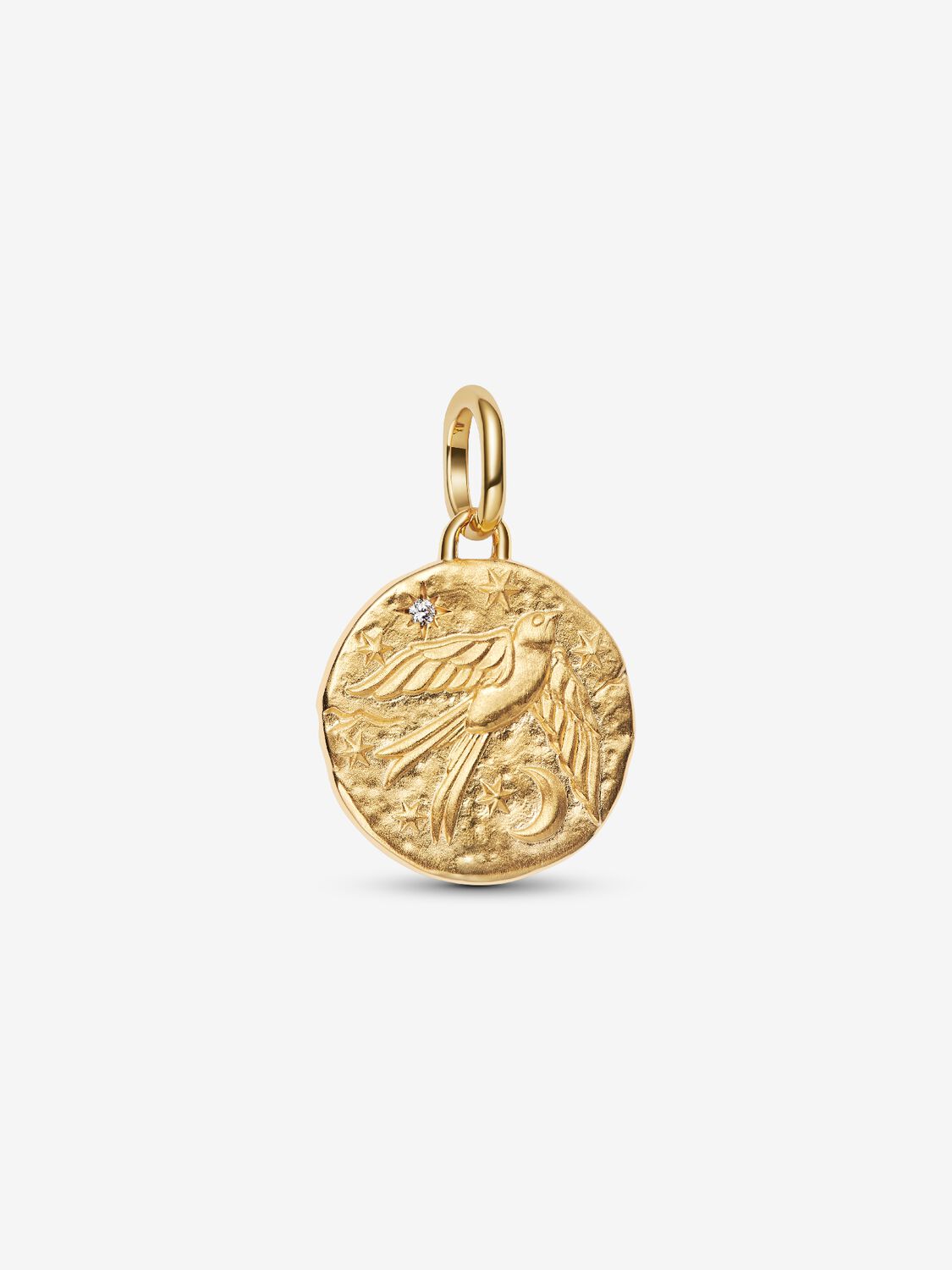 Schwalbe Medaillon-Charm 14 Karat Vergoldung Hauptbild