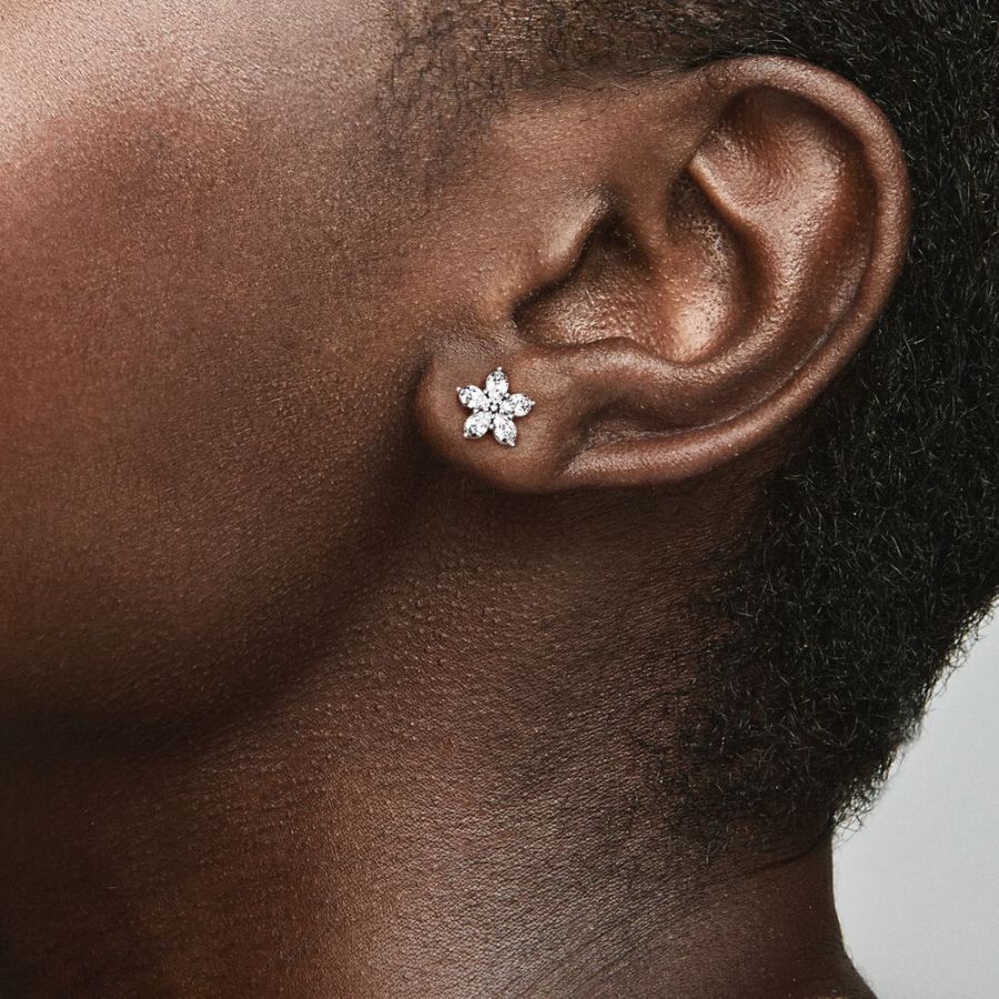 Ohrstecker Ohrringe Funkelnde Schneeflocke Sterling-Silber