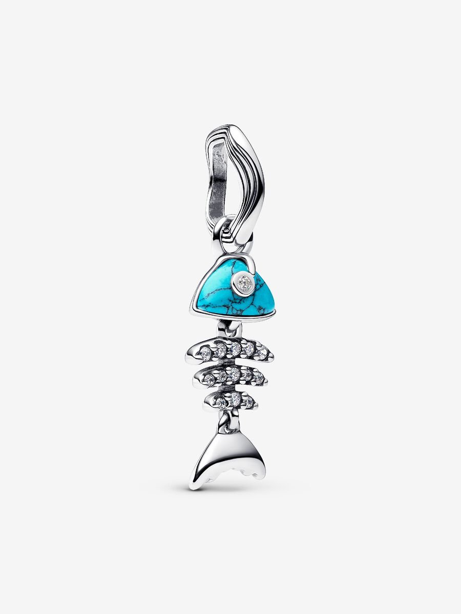 Türkisfarbener Fischgräte Charm-Anhänger Sterling-Silber Hauptbild