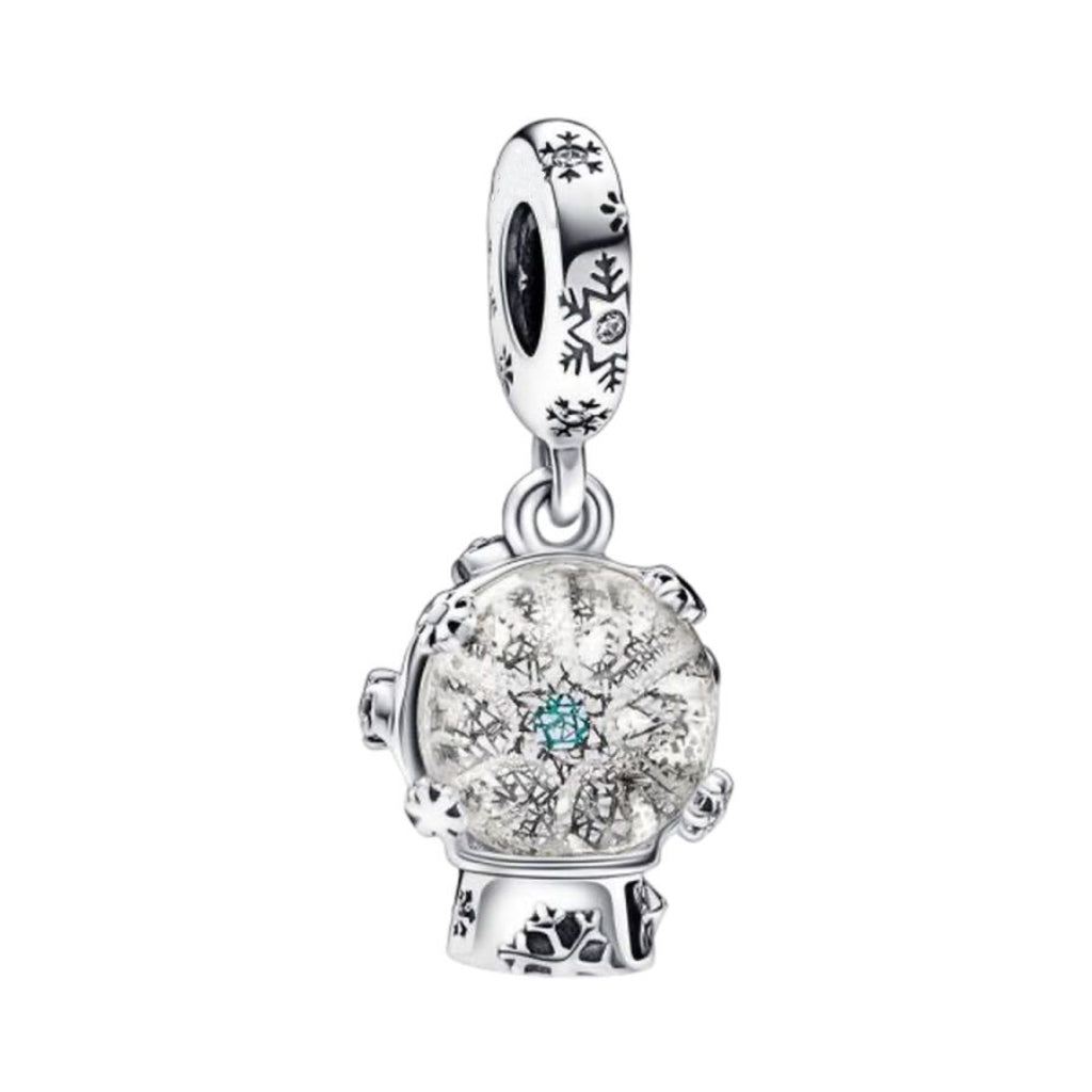 Charm-Anhänger Schneeflocke Schneekugel Sterling-Silber