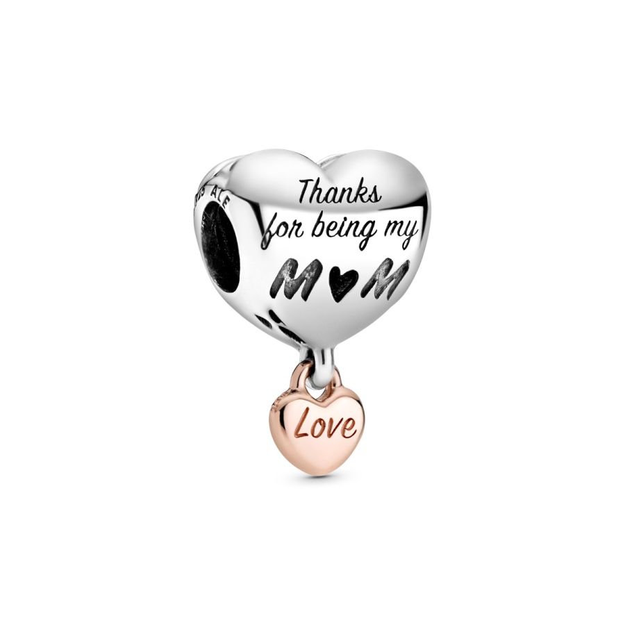Rose  Charm Love You Mum Herz Sterling-Silber Hauptbild