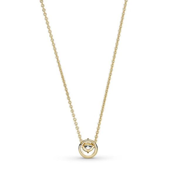 361174C01 Kette mit Anhänger Funkelnder Runder Strahlenkranz Vergoldet