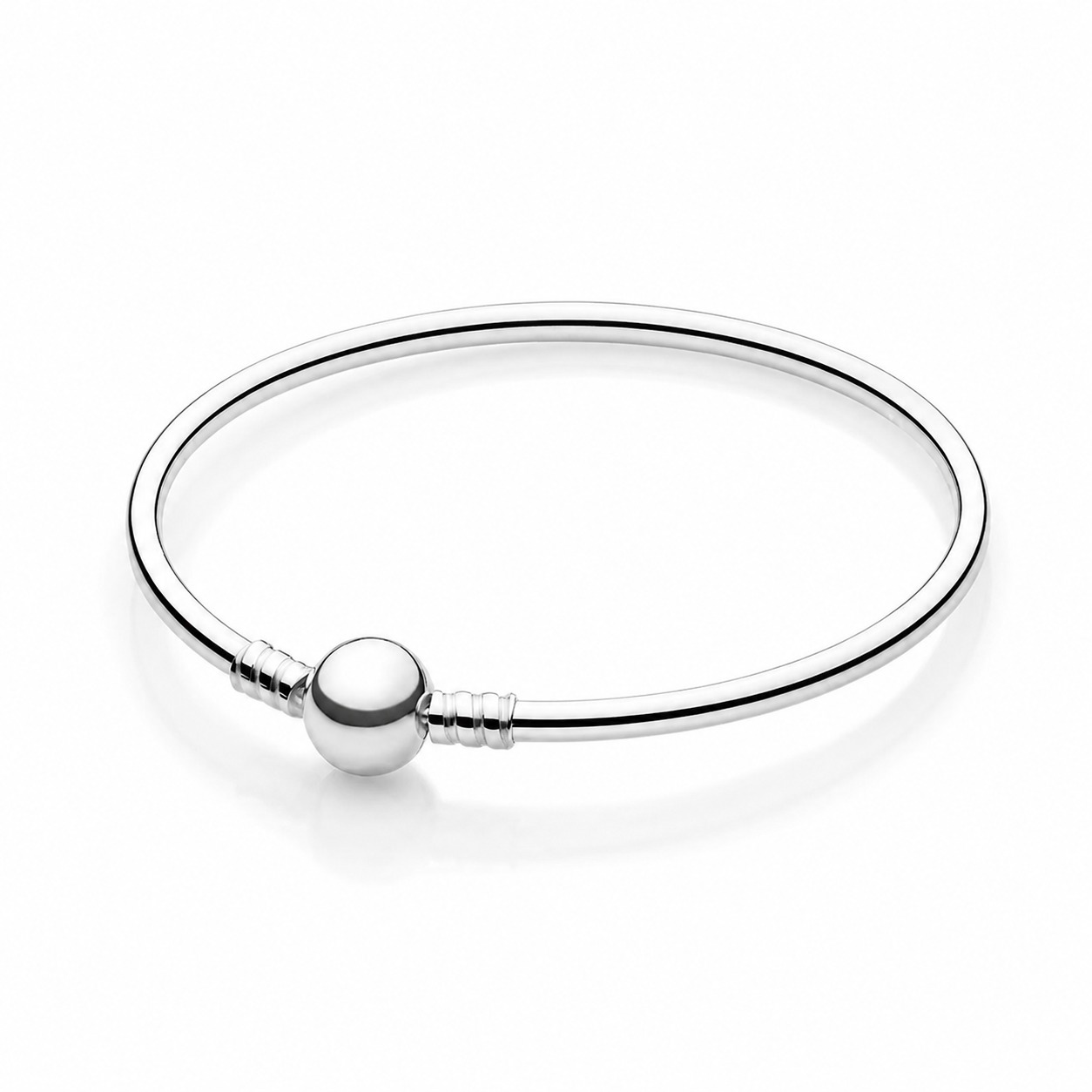 Charm-Armreif mit Kugelverschluss Silber Hauptbild