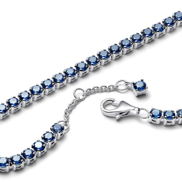 Tennisarmband Funkelnde Blaue Kristalle Silber