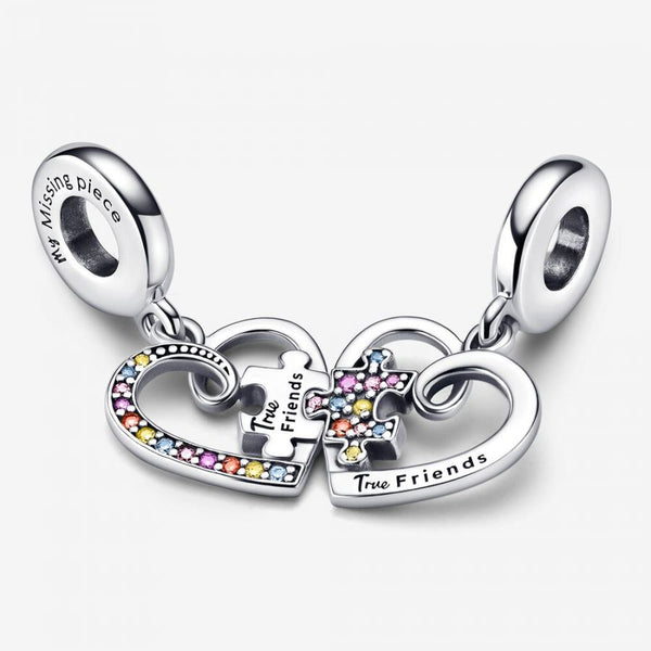 Charm-Anhänger Puzzle Herzen Freundschaft Sterling-Silber