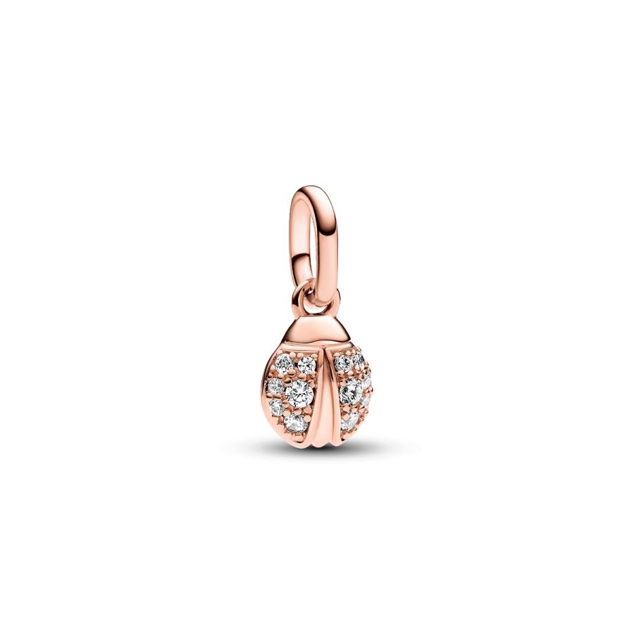 Mini-Charm-Anhänger Glücks-Marienkäfer Rosévergoldet