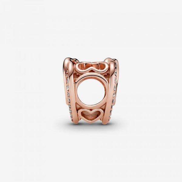 Rose  Charm Funkelnde Verschlungene Herzen