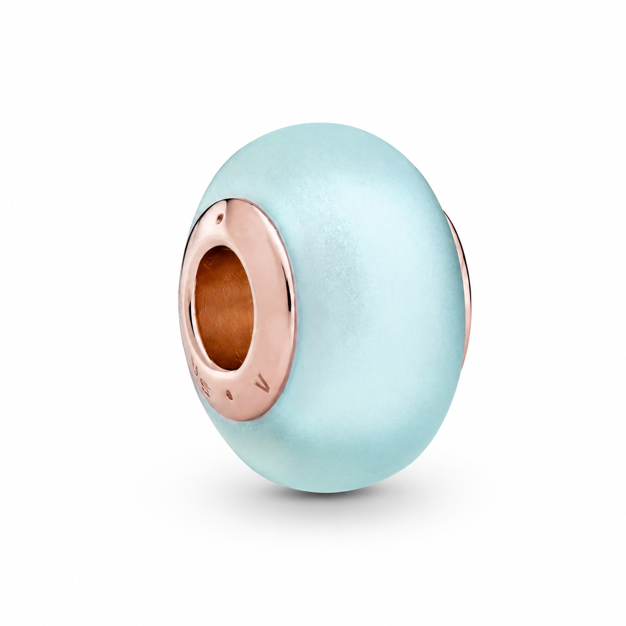 Rose  Charm Murano-Glas Mattblau