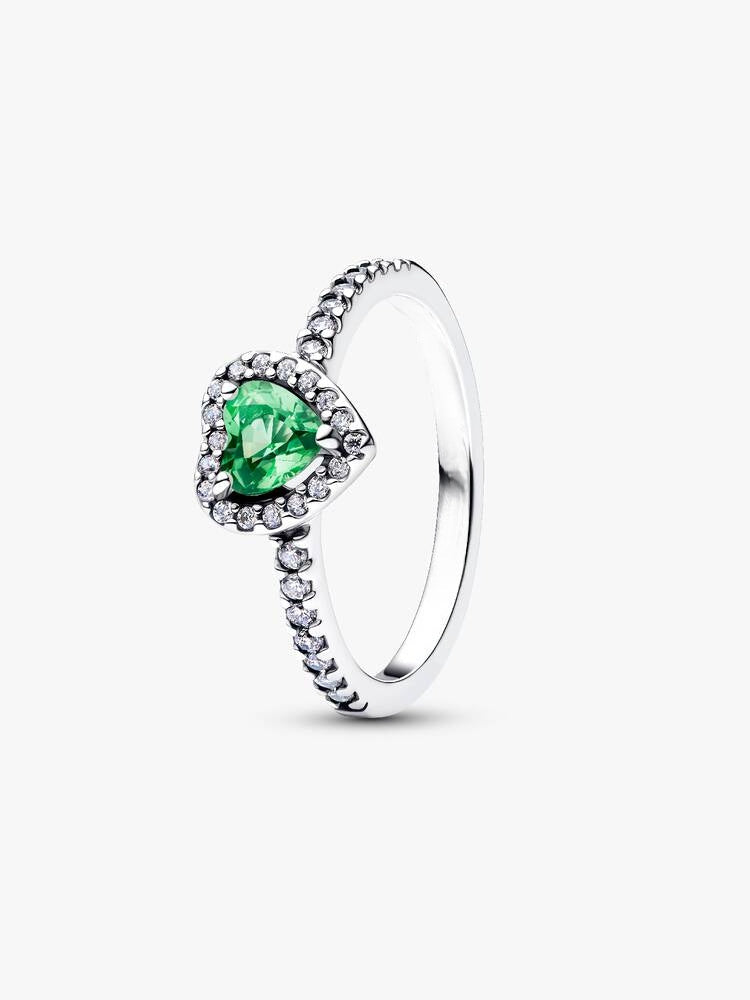 Erhabenes Mintgrünes Herz Ring Sterling-Silber