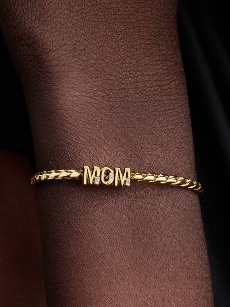 Wendbares Mom Charm 14 Karat Vergoldung