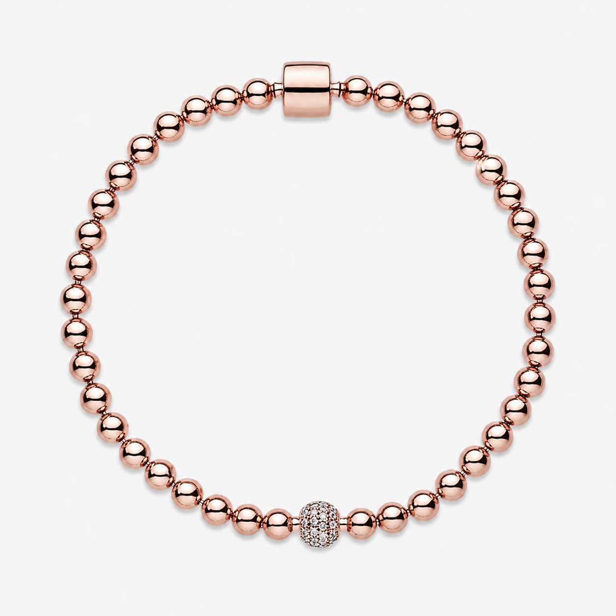 Rose  Armband Kugel & Pavé 14 K Rosévergoldet