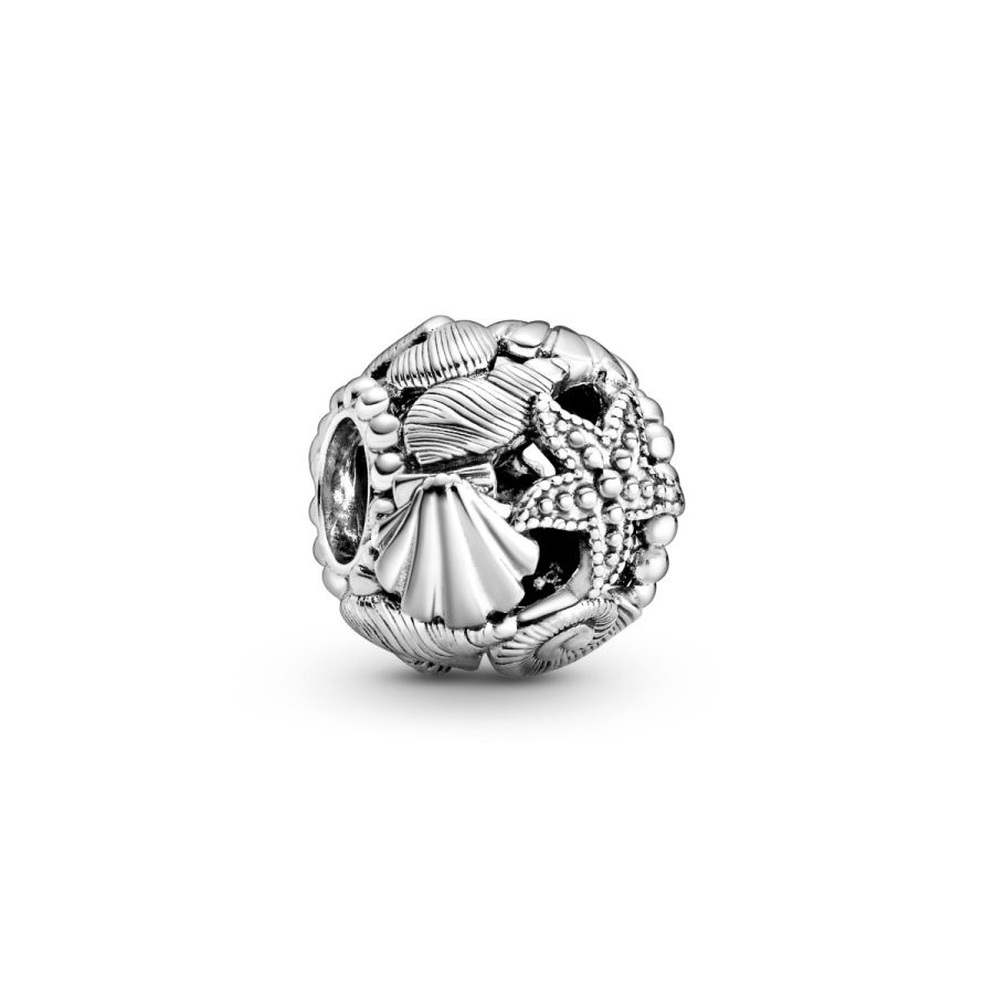 Charm Offen Seestern  Muschel Herzen Sterling-Silber Hauptbild
