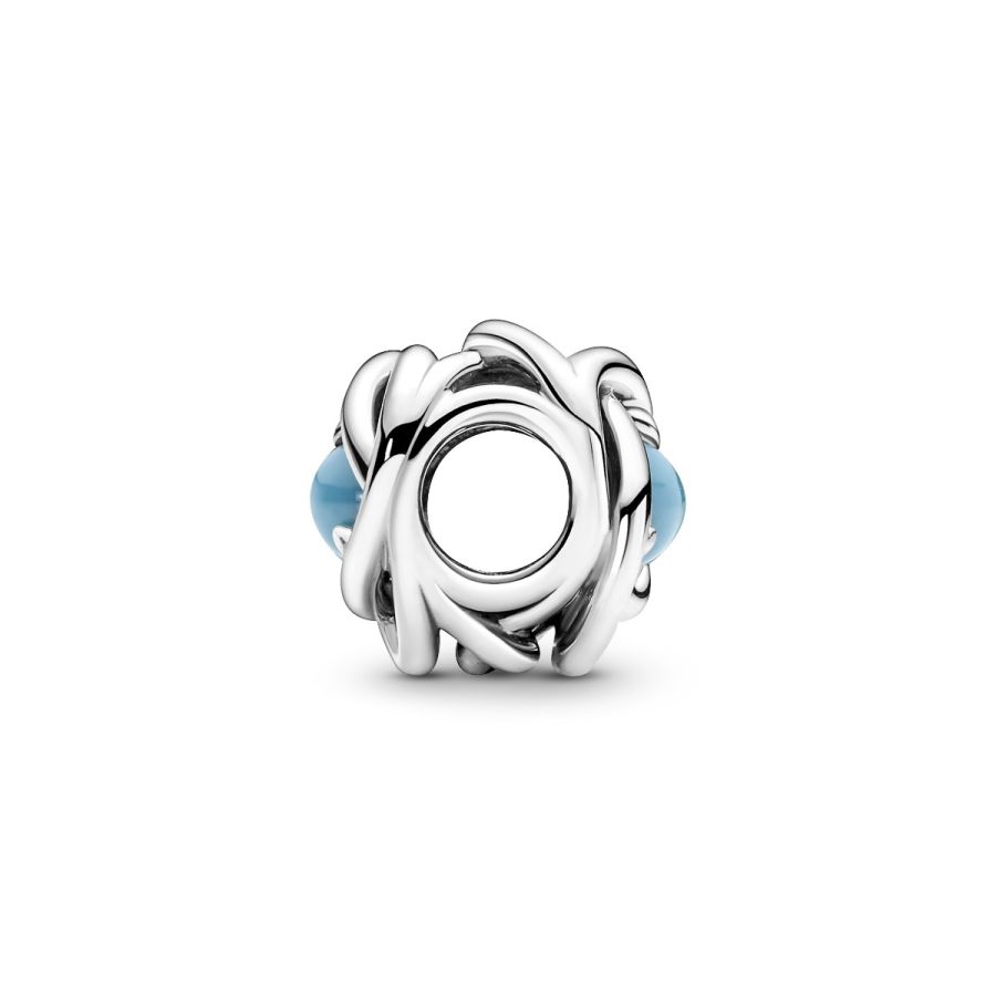Charm Dezember Geburtsstein Türkis-Blauer Ewigkeitskreis Silber