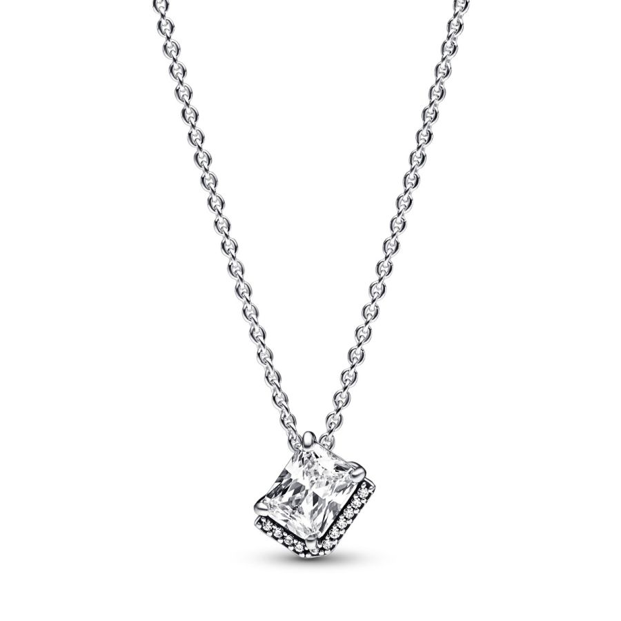 392388C01 Halskette mit Anhänger Funkelnde Strahlenkranz Silber