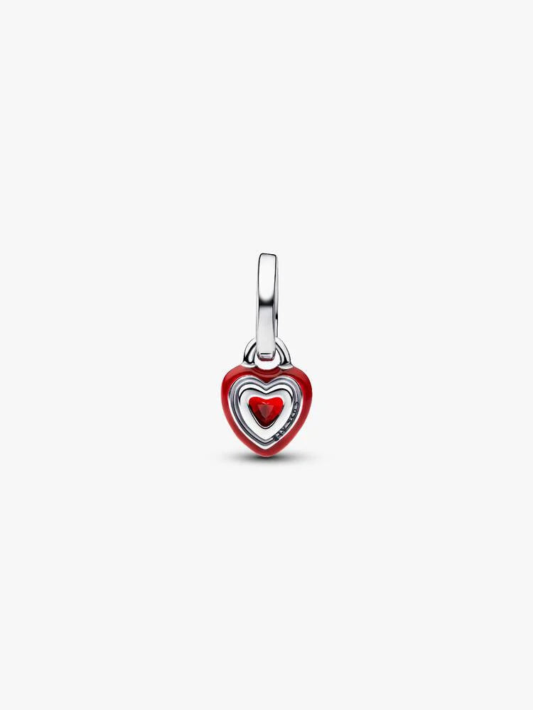 Rotes Chakra-Herz Mini-Charm-Anhänger Sterling-Silber Zweitbild