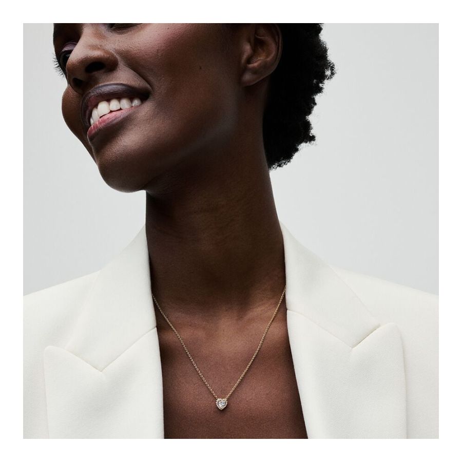 368425C01 Collier-Halskette Funkelndes Herz Vergoldet 45 cm