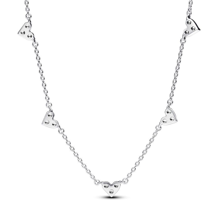 393160C01 Halskette Dreifachstein Herz Zirkonia Silber Zweitbild
