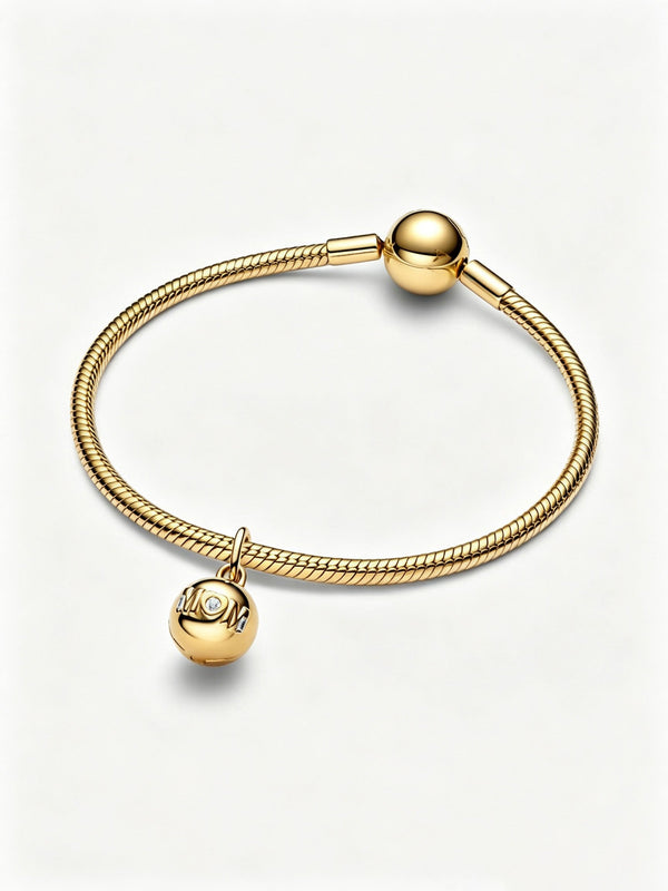 Mum Kugel-Charm 14 Karat Vergoldung