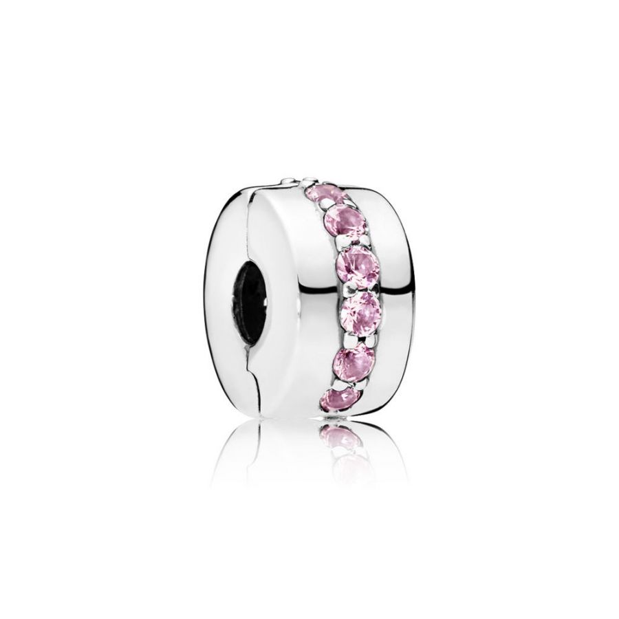 Clip Charm Rosafarbene Funkelnde Linie
