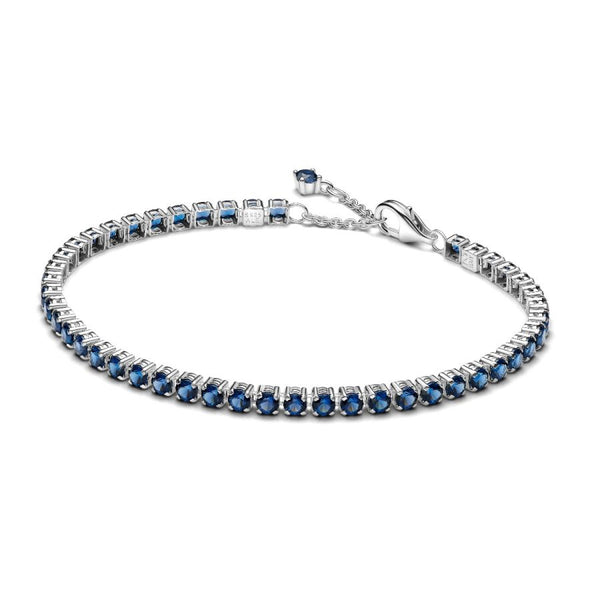 Tennisarmband Funkelnde Blaue Kristalle Silber