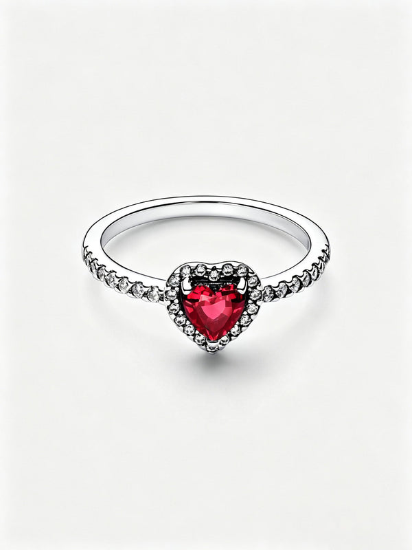 Ausgeprägtes Rotes Herz Ring