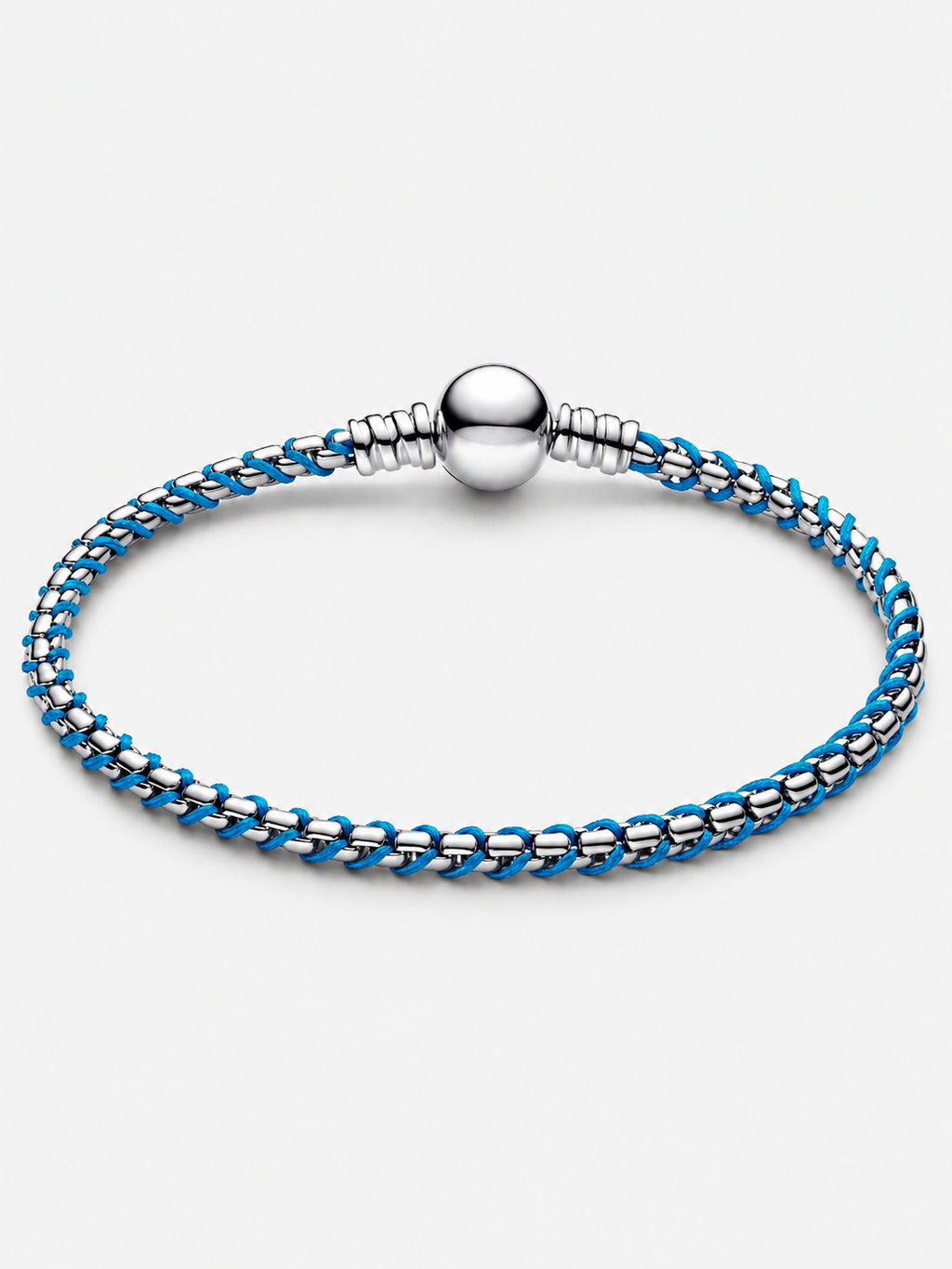 Blaue Kordel Schlangen-Gliederarmband Sterling-Silber