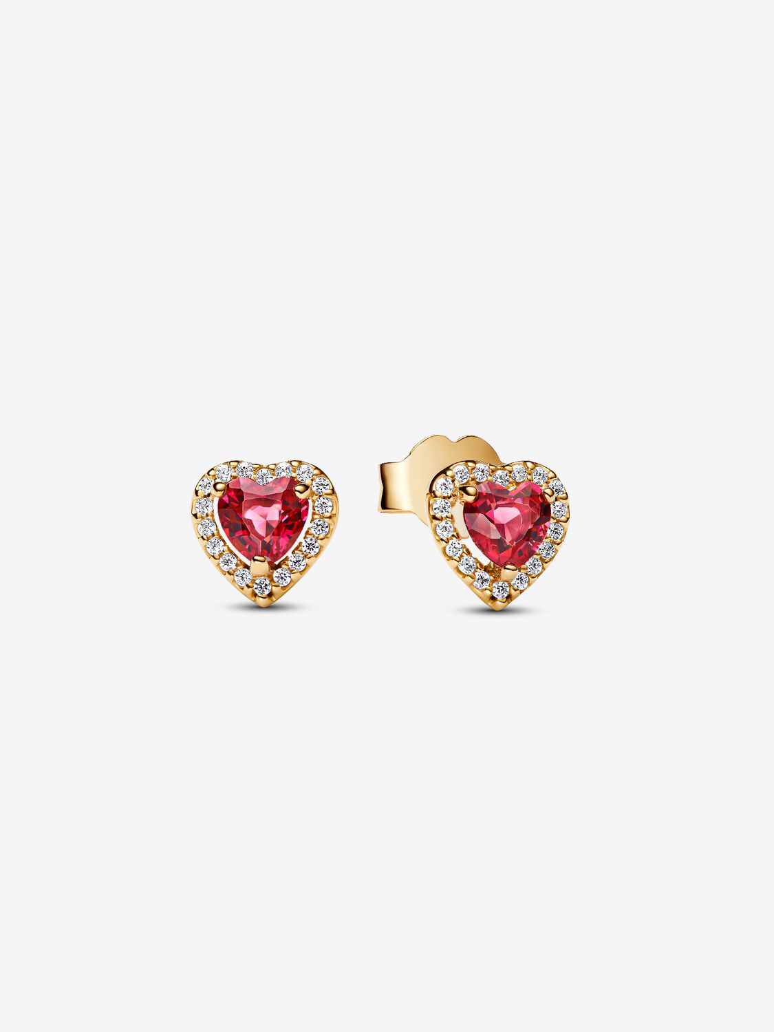 Elevated Heart Stud Earrings 14 Karat Vergoldung