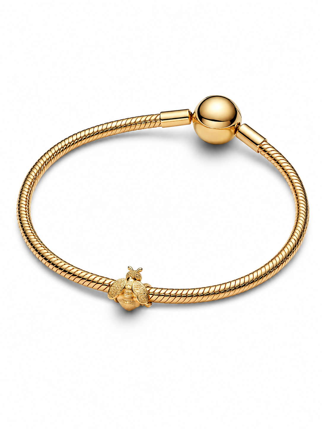 Strukturierte Biene Mini-Charm 14 Karat Vergoldung