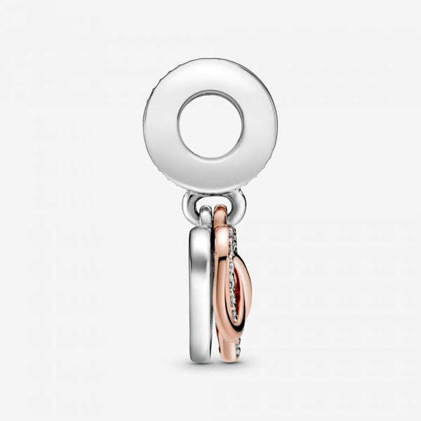 Rose  Charm-Anhänger Funkelndes Unendlichkeits-Herz