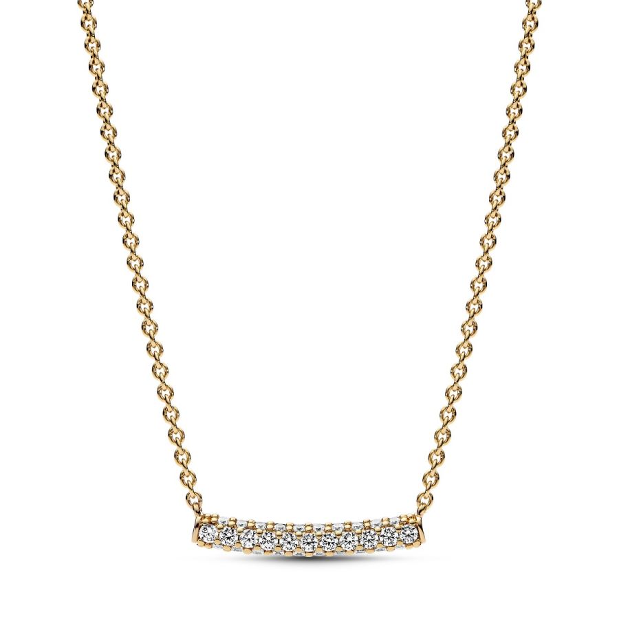 362635C01 Collier-Halskette Einreihige Pavé-Stab 14k Vergoldet